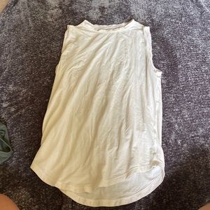 White Lulu womens muscle tank
